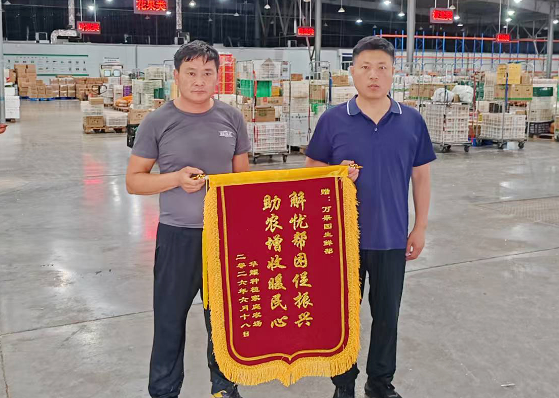 1782552743135344.jpg 6月20日,华耀种植家庭农场为商业生鲜采购工作人员赠送一面锦旗.jpg